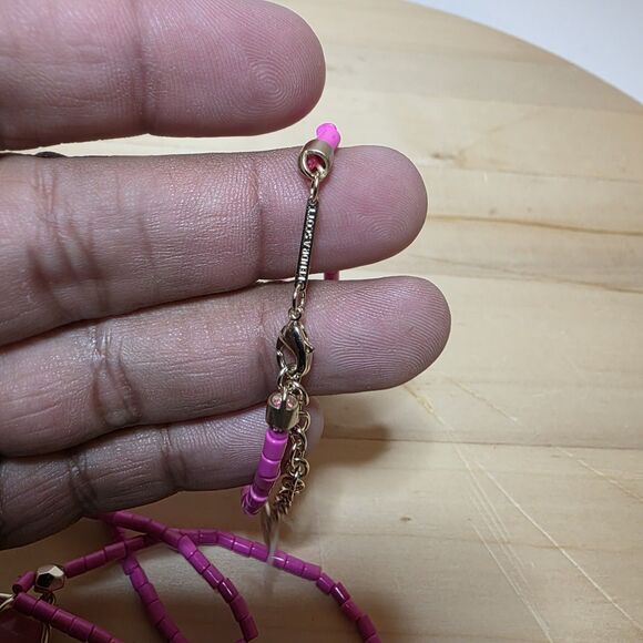 Kendra Scott Pink Unbanded Agate Beatrix Long Pendant Necklace 32 Inches Long - Picture 9 of 11